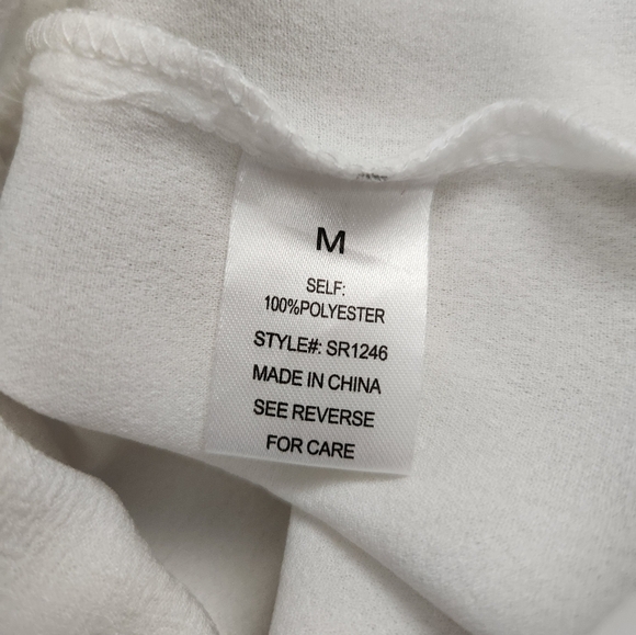 Sophie Rue Crepe Pleat White Straight Wide Leg Trouser Medium - Picture 6 of 7